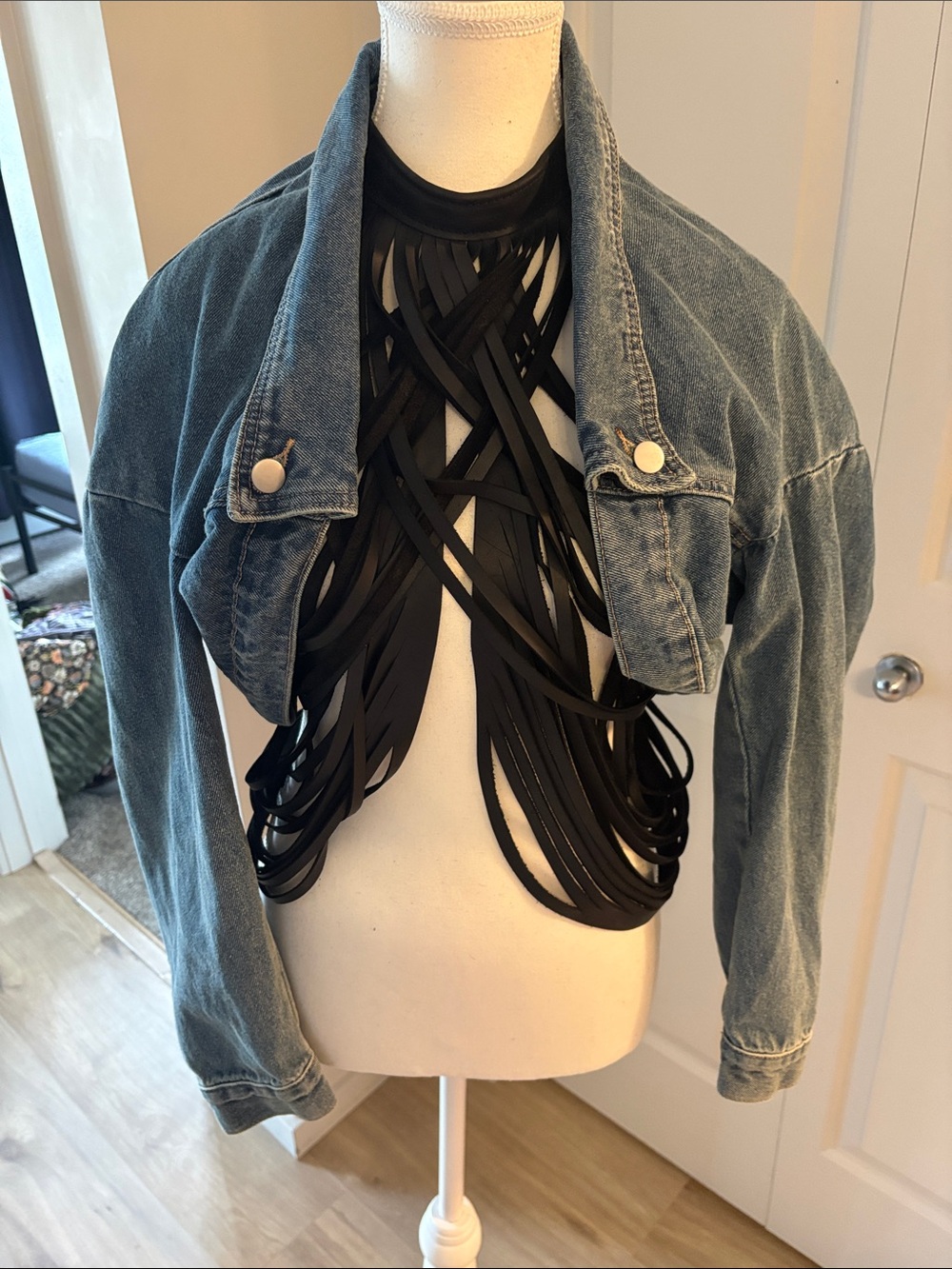 Denim shawl Jacket small